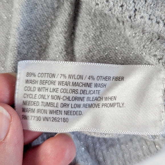 4/$15 18M Cherokee Sparkly Grey Knit Cardigan Sweater Lightweight Dressy Holiday - Picture 6 of 6